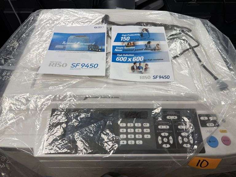 Never Installed new RISO SF9450 Digital Duplicator with Color Drum System