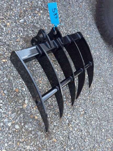 Youert 19in Wide Mini Excavator Rake - Fits 1 -2 Ton image