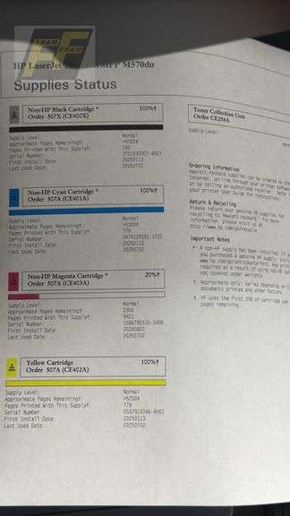 HP LaserJet Pro MFP M570dn Color with Complete Usage Data