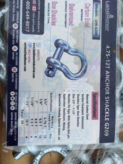 Anchor Shackle G209 - 4.75-12T/38 Pieces
