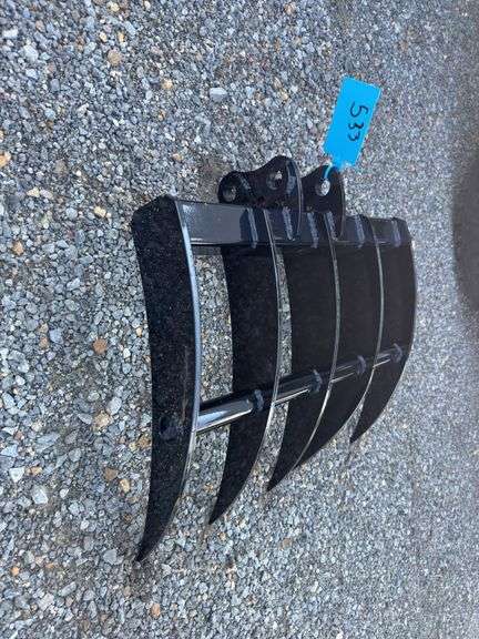 Youert 19in Wide Mini Excavator Rake - Fits 1 -2 Ton image