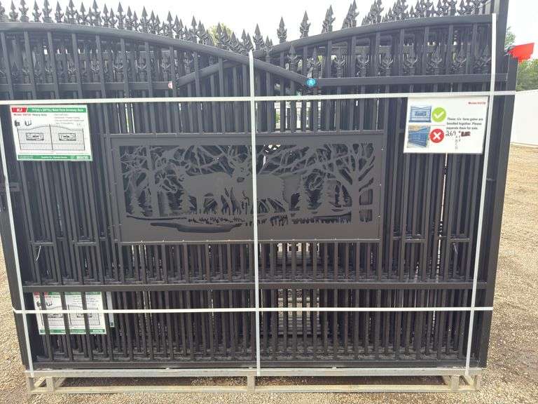 KJ - 7FT(H)x 20FT(L) Metal Farm Driveway Gate