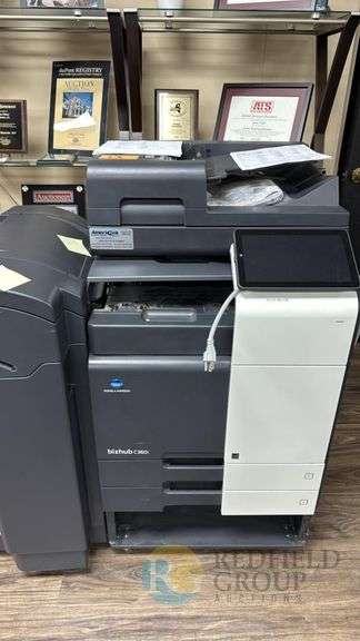 New Konica Minolta bizhub C360i Multifunction Printer, 36/36 ppm, Serial AA2J011007320 w/finisher/stapler image