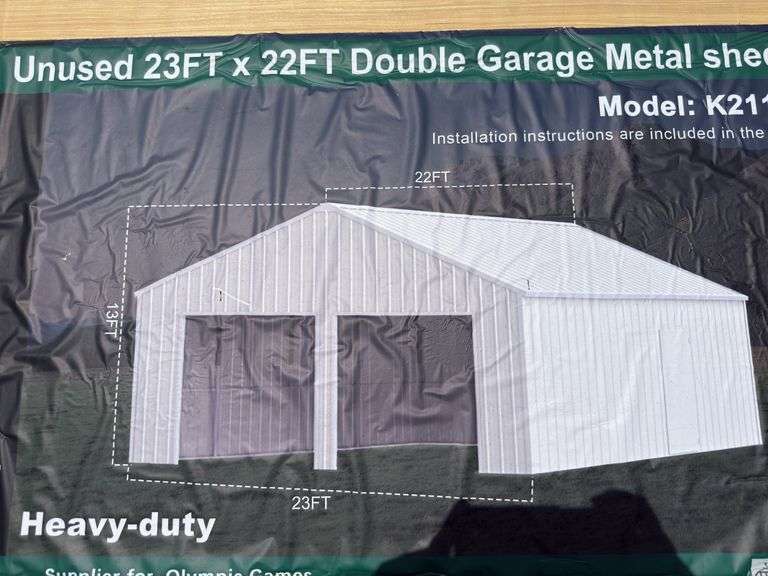 KJ - 23ftx22ft Double Garage Metal shed