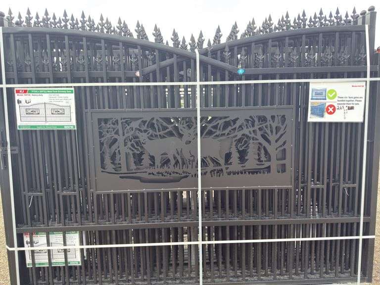 KJ - 7FT(H)x 20FT(L) Metal Farm Driveway Gate