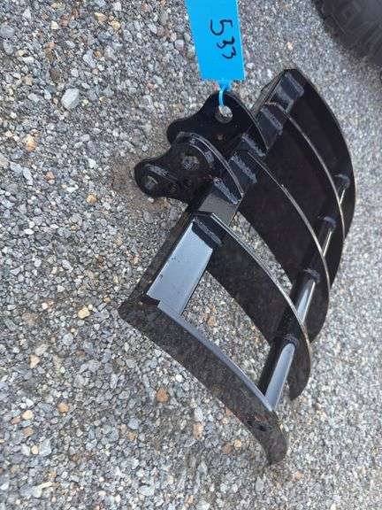 Youert 19in Wide Mini Excavator Rake - Fits 1 -2 Ton image