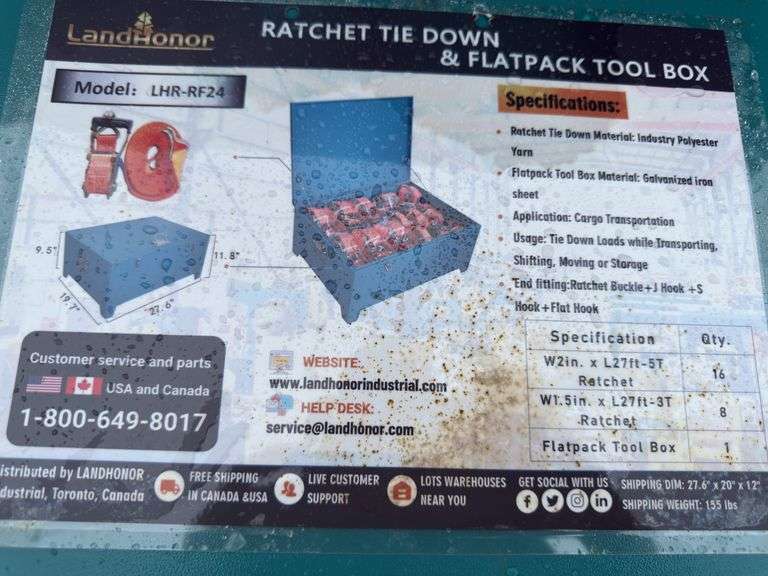 Ratchet Tie Downs - 5T 2inX27ft & 3T 1.5inX27ft