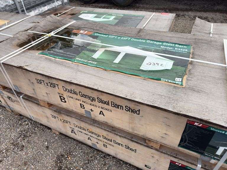 KJ - 33FTx25FT Double Garage Steel Barn
