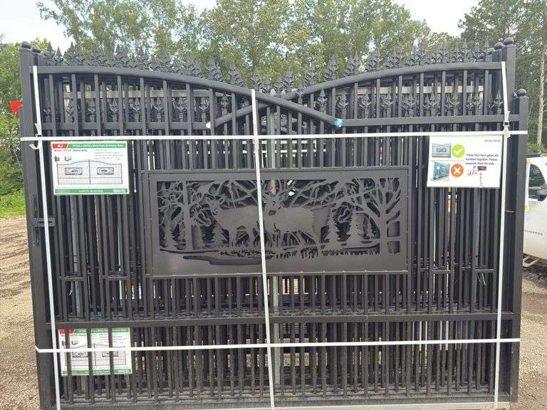 KJ - 7FT(H)x 20FT(L) Metal Farm Driveway Gate