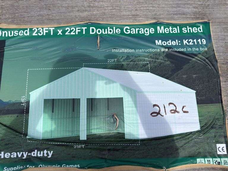 KJ - 23ftx22ft Double Garage Metal shed
