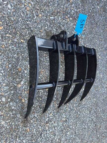 Youert 19in Wide Mini Excavator Rake - Fits 1 -2 Ton image