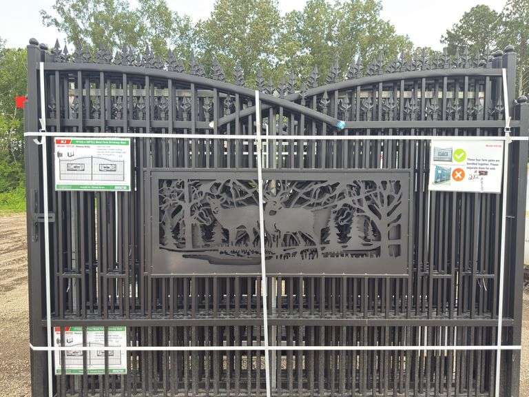 KJ - 7FT(H)x 20FT(L) Metal Farm Driveway Gate
