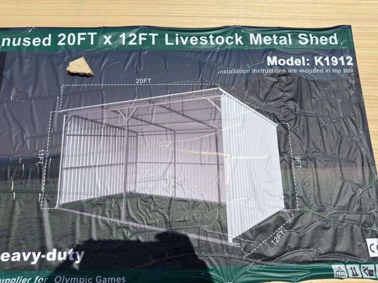 KJ - 20FTx12FT Livestock Metal Shed