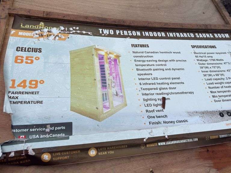 Two Person Indoor Infrared Sauna - 1780 Watts