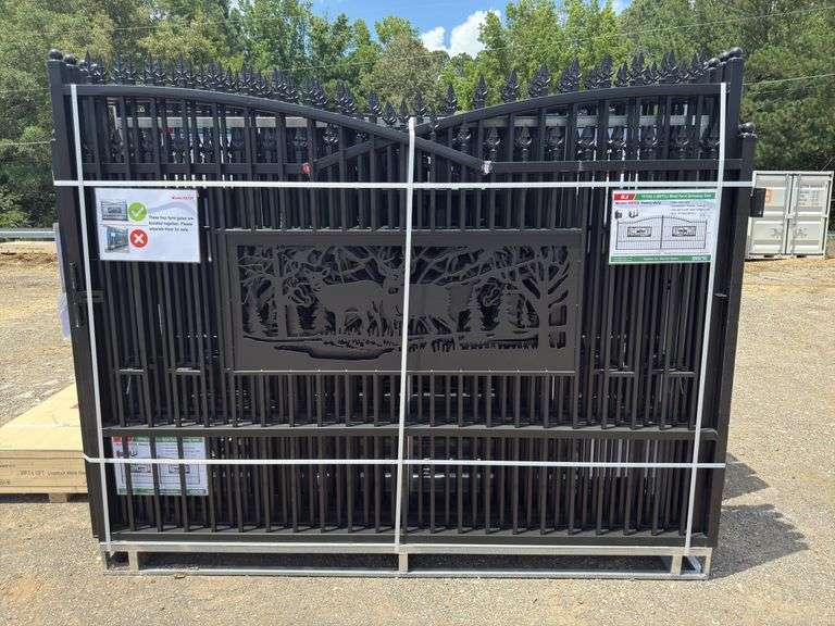 KJ - 7FT(H)x 20FT(L) Metal Farm Driveway Gate