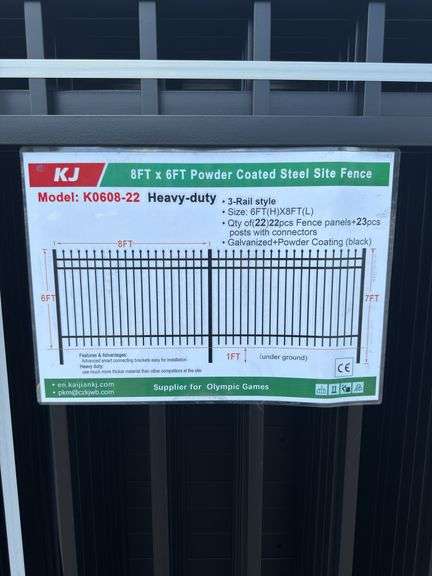KJ - 8 ft x 6 ft Powder Coated