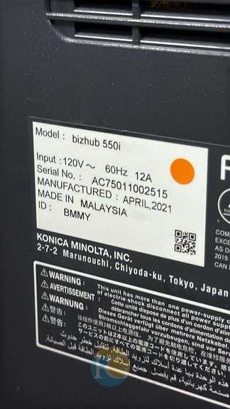Konica Minolta bizhub 550i, Multifunction Printer, Serial: AC7501100251
