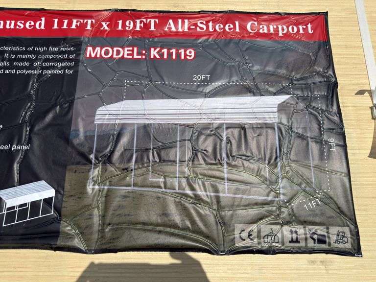 KJ - 11FTx19FT All-Steel Carport