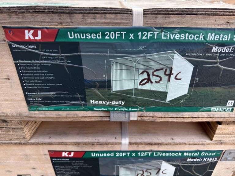 KJ - 20FTx12FT Livestock Metal Shed