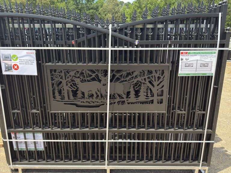 KJ - 7FT(H)x 20FT(L) Metal Farm Driveway Gate
