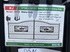 KJ - 7FT(H)x 20FT(L) Metal Farm Driveway Gate