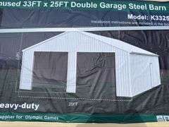 KJ - 33FTx25FT Double Garage Steel Barn