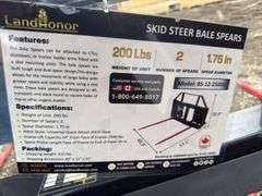 Skidsteer Bale Spear - 2500lb Capacity