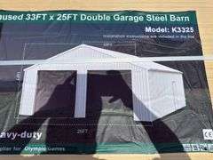 KJ - 33FTx25FT Double Garage Steel Barn