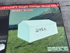 Unused 12x20ft Single Garage Shed