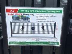 KJ - 7FT(H)x 20FT(L) Metal Farm Driveway Gate