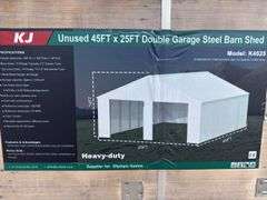 KJ - 45FTx25FT Double Garage Steel Barn Shed