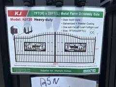KJ - 7FT(H)x 20FT(L) Metal Farm Driveway Gate
