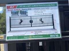 KJ - 7FT(H)x 20FT(L) Metal Farm Driveway Gate