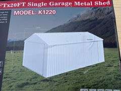 KJ - 12ftx20ft Single Garage Metal Shed