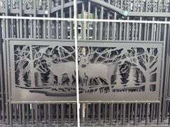 KJ - 7FT(H)x 20FT(L) Metal Farm Driveway Gate