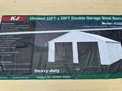 KJ - 33FTx25FT Double Garage Steel Barn