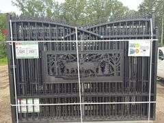 KJ - 7FT(H)x 20FT(L) Metal Farm Driveway Gate