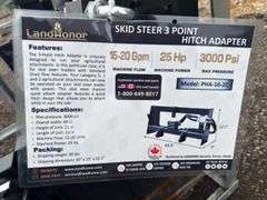 Skidsteer 3 Point Hitch Adapter - 25HP/3000psi
