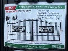 KJ - 7FT(H)x 20FT(L) Metal Farm Driveway Gate