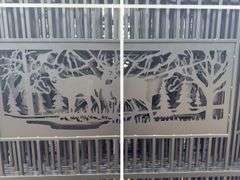 KJ - 7FT(H)x 20FT(L) Metal Farm Driveway Gate
