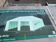 KJ - 45FTx25FT Double Garage Steel Barn Shed