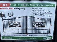 KJ - 7FT(H)x 20FT(L) Metal Farm Driveway Gate