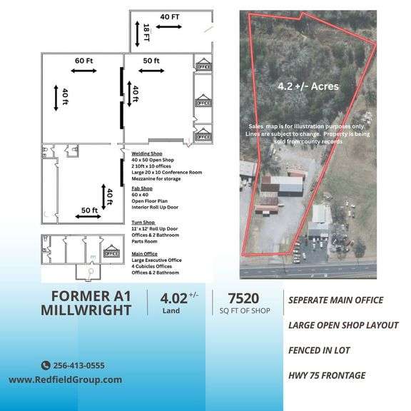 Large Metal Shop w/ Main Office on 4.02+/- Acres image