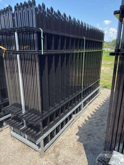 WROUGHT IRON SITE FENCE - 10FT X 7FT - 22 Panels - 23 Posts image