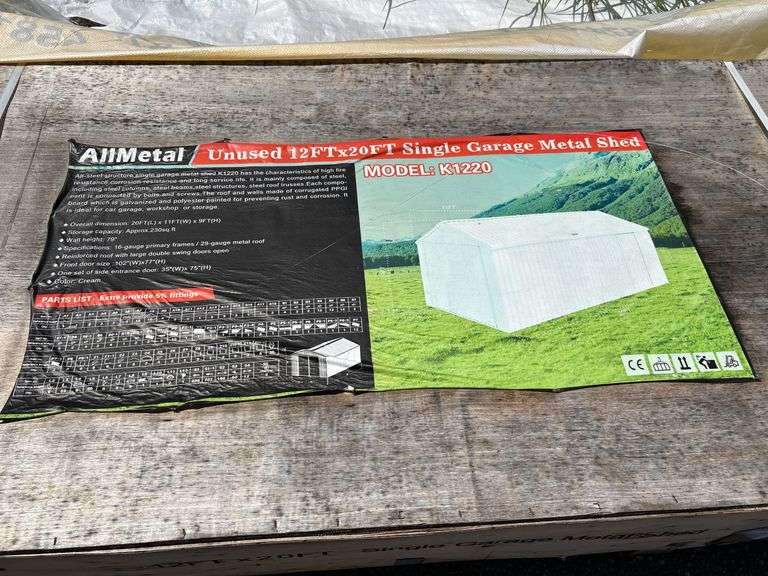 12ftx20ft Single Garage Metal Shed image