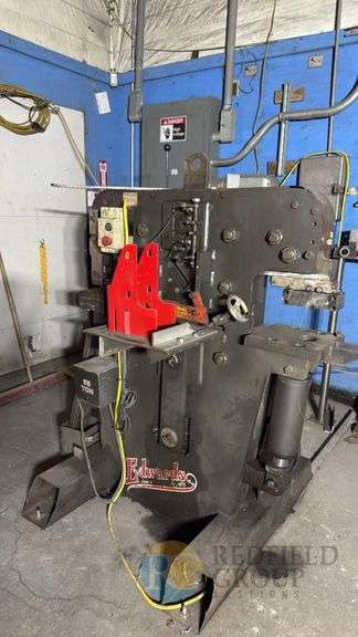 Edwards 55 Ton Hydraulic Ironworker, 1 Phase 220V, Made in USA, Serial 52145506 image