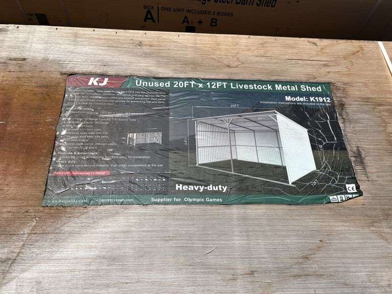 20FT x 12FT Livestock Metal Shed with Skid Base image