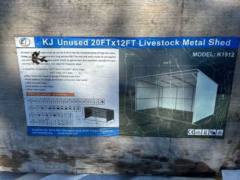 20FTx12FT Livestock Metal Shed image