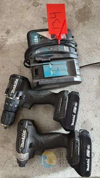 Makita 18V Cordless Drill & Impact Driver Set, Models XFD131 & XDT131 image