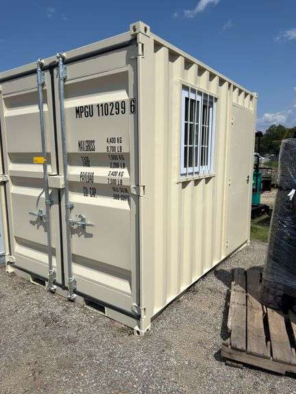 11ft Shipping Container w/ Side Door + Window + Rear Doors image